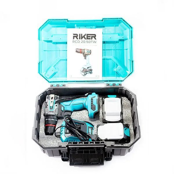 Акумуляторний ударний шуруповерт RIKER RCD 20/60TW 20В, 60 Нм, безщітковий, 2 АКБ 3 А&middot;год, патрон 13 мм MX Series RK0235 фото