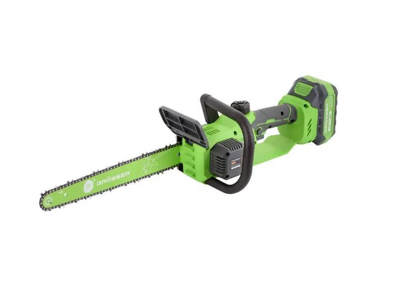 Аккумуляторная цепная пила Grosser GCS 122 20 В, 12&Prime; 305 мм, 2 аккумулятора 4 А&middot;ч 0124 фото