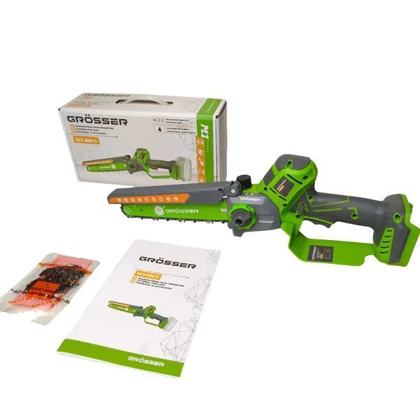 Акумуляторна ланцюгова пила Grosser GCS 860S 20 В, 8&Prime; (200 мм), безщітковий двигун (каркас) 0246 фото