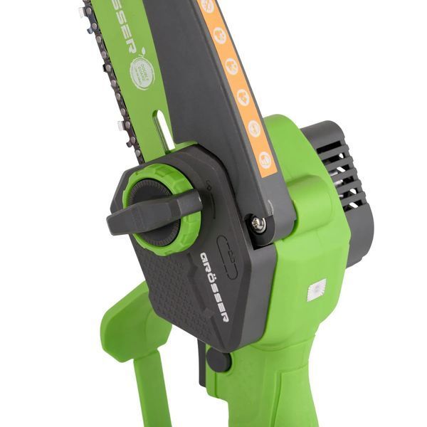 Акумуляторна ланцюгова пила Grosser GCS 601 20 В, шина 6" 152 мм, ланцюг 1/4" 37 ланок, 6 м/с, каркас 0308 фото