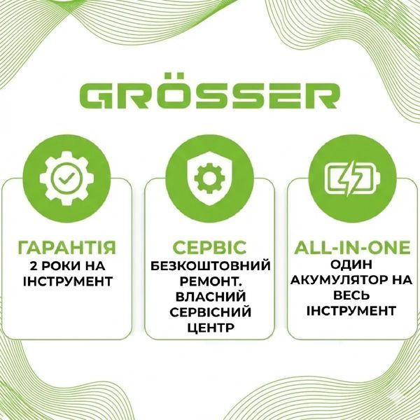 Акумуляторний гайковерт Grosser GTW 1800 20 В, 1800 Нм, 3/4", без АКБ G0114 фото
