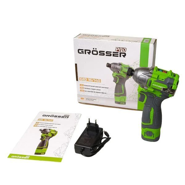 Акумуляторний ударний гвинтоверт Grosser GID 16/140 PRO 16,8 В, 140 Нм, 1/4" Hex G0332 фото